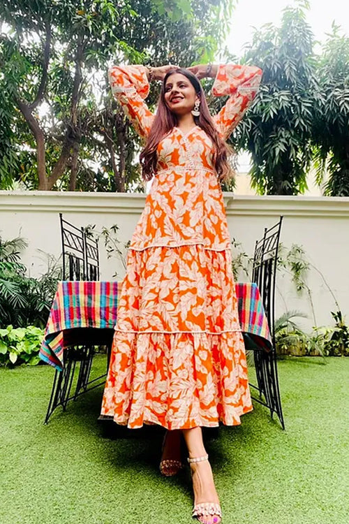 Miley Orange Maxi Dress